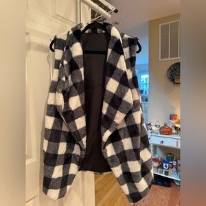 Plaid Black and White Women's Vest